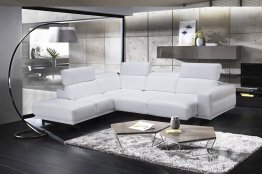 Davenport Leather Sectional in Snow White — LHFC