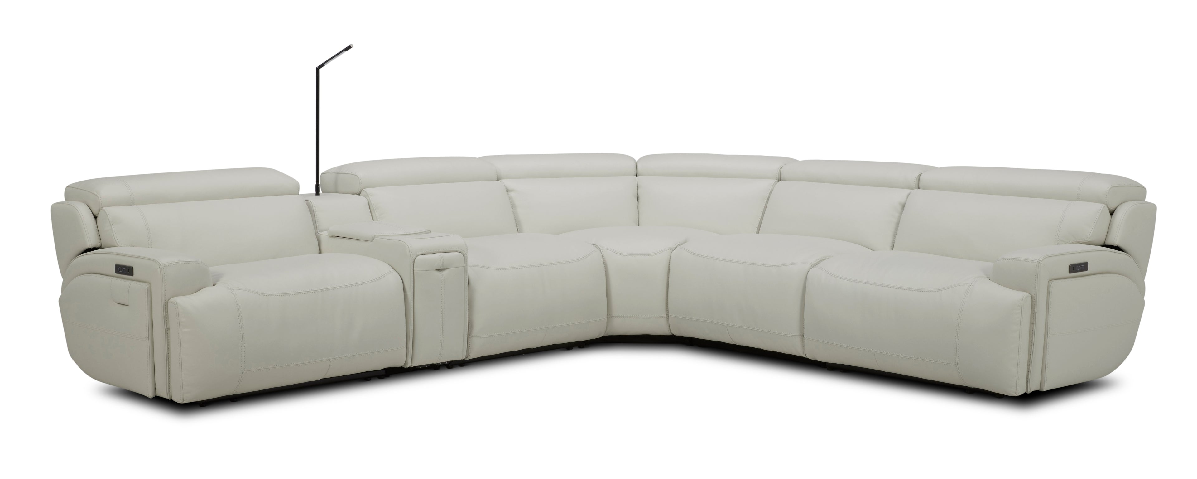 White Leather Sectional