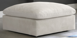 Cozy Velvet Cloud Modular Fiber Filled Overstuffed Ottoman