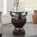 Cherry Glass-Top End Table
