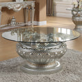 Silver Glass-Top Coffee Table
