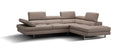 Slate Italian Leather Sectional with Right-Hand-Facing Chaise