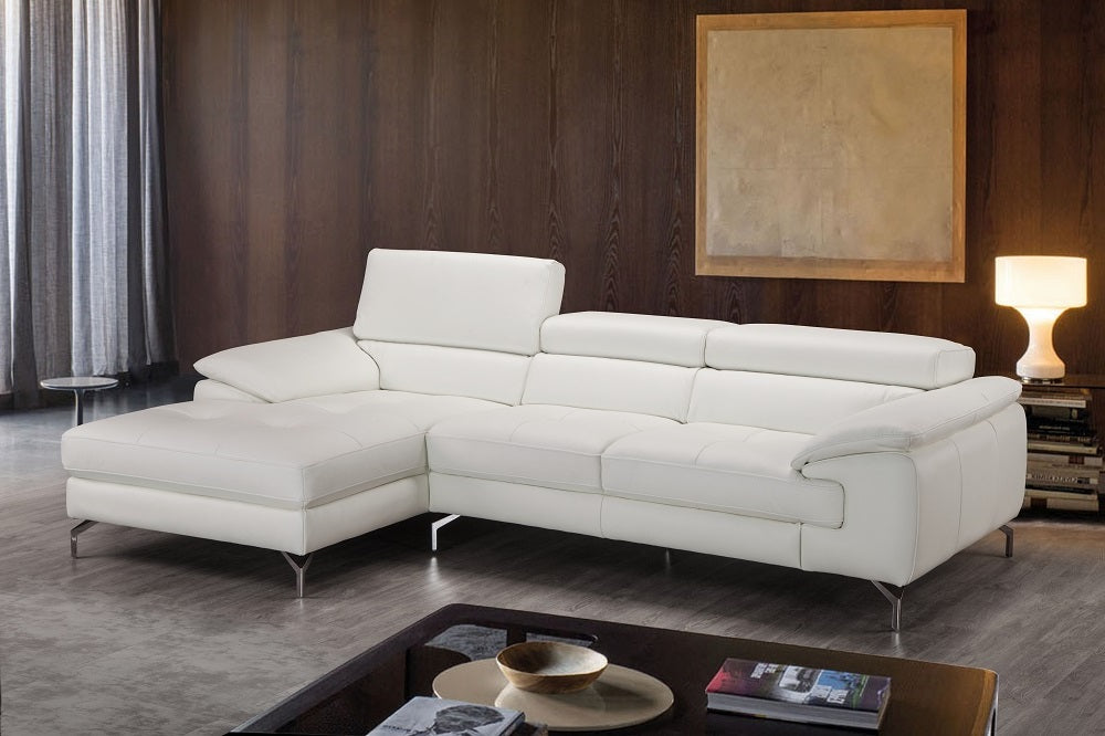 Alice Premium Leather Sectional with Left-Hand-Facing Chaise