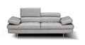 Aurora Grey Leather Loveseat