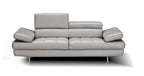Aurora Grey Leather Loveseat
