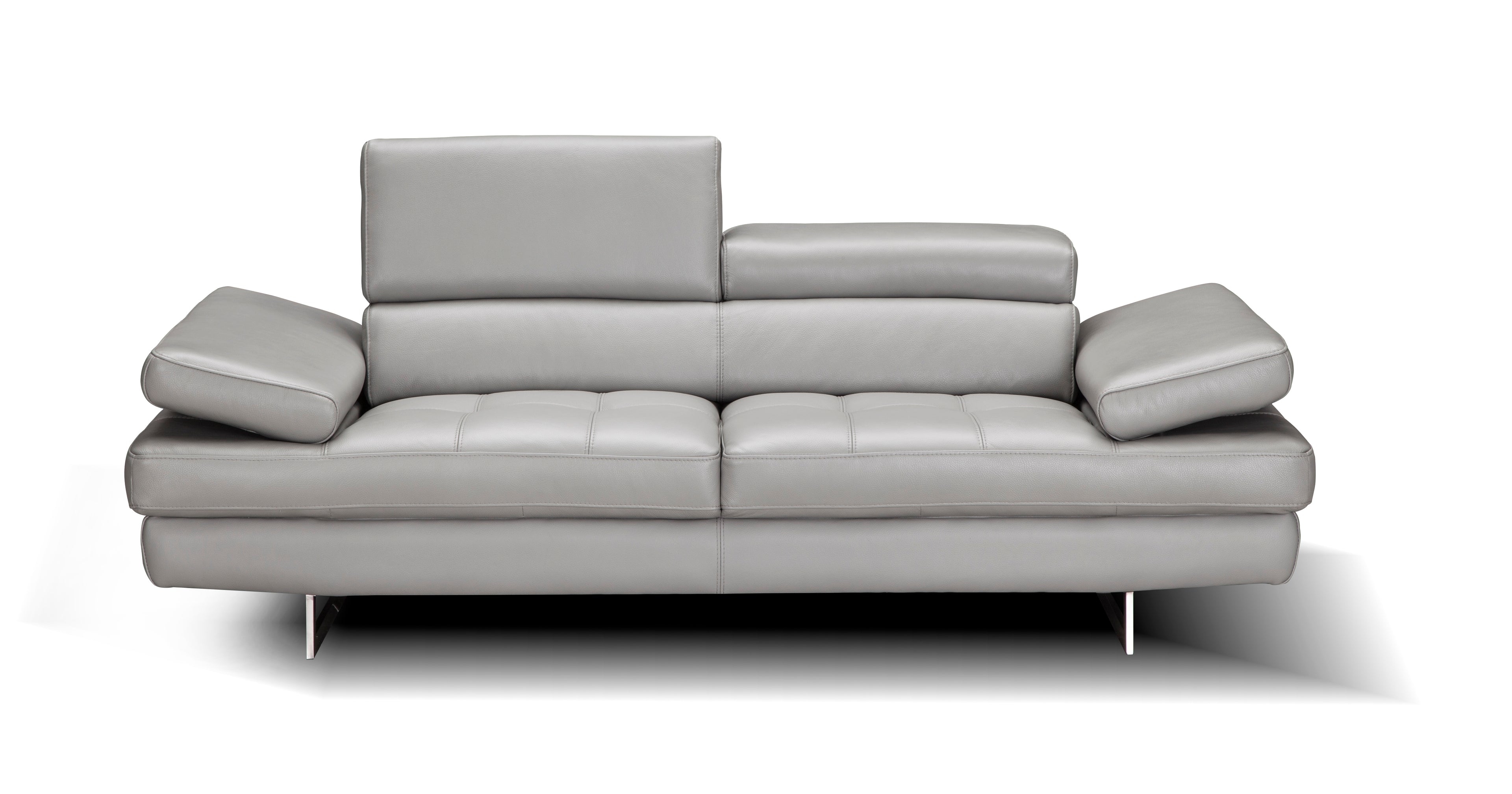 Aurora Grey Leather Loveseat