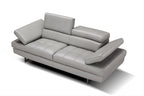 Aurora Grey Leather Loveseat