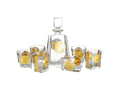 Glass Bottle with Six Cups Barware Set