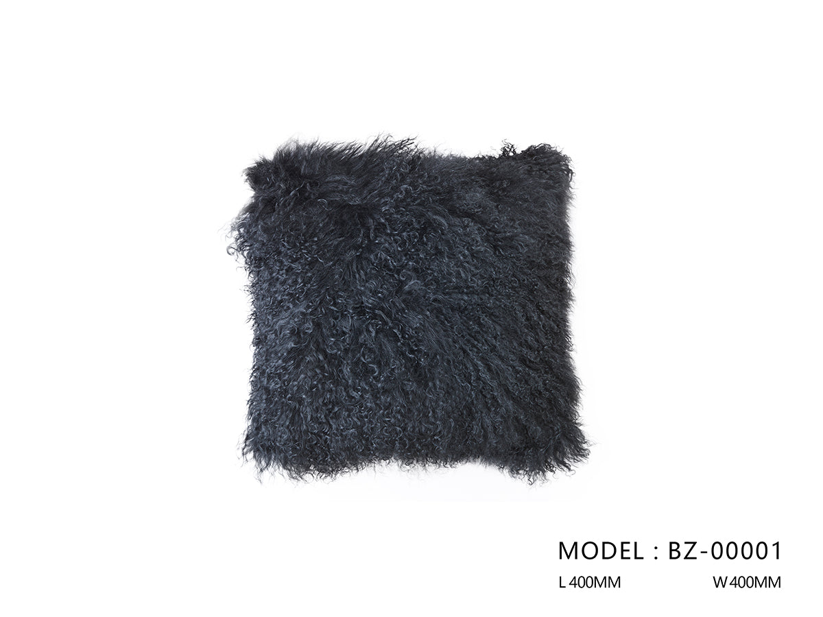 Black Ferretti Leather Cushion