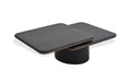 Black Oak and Brass Coffee Table