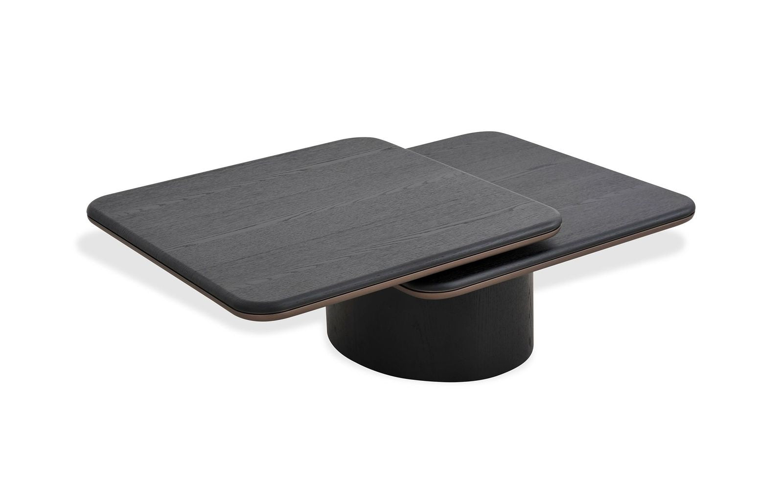 Black Oak and Brass Coffee Table