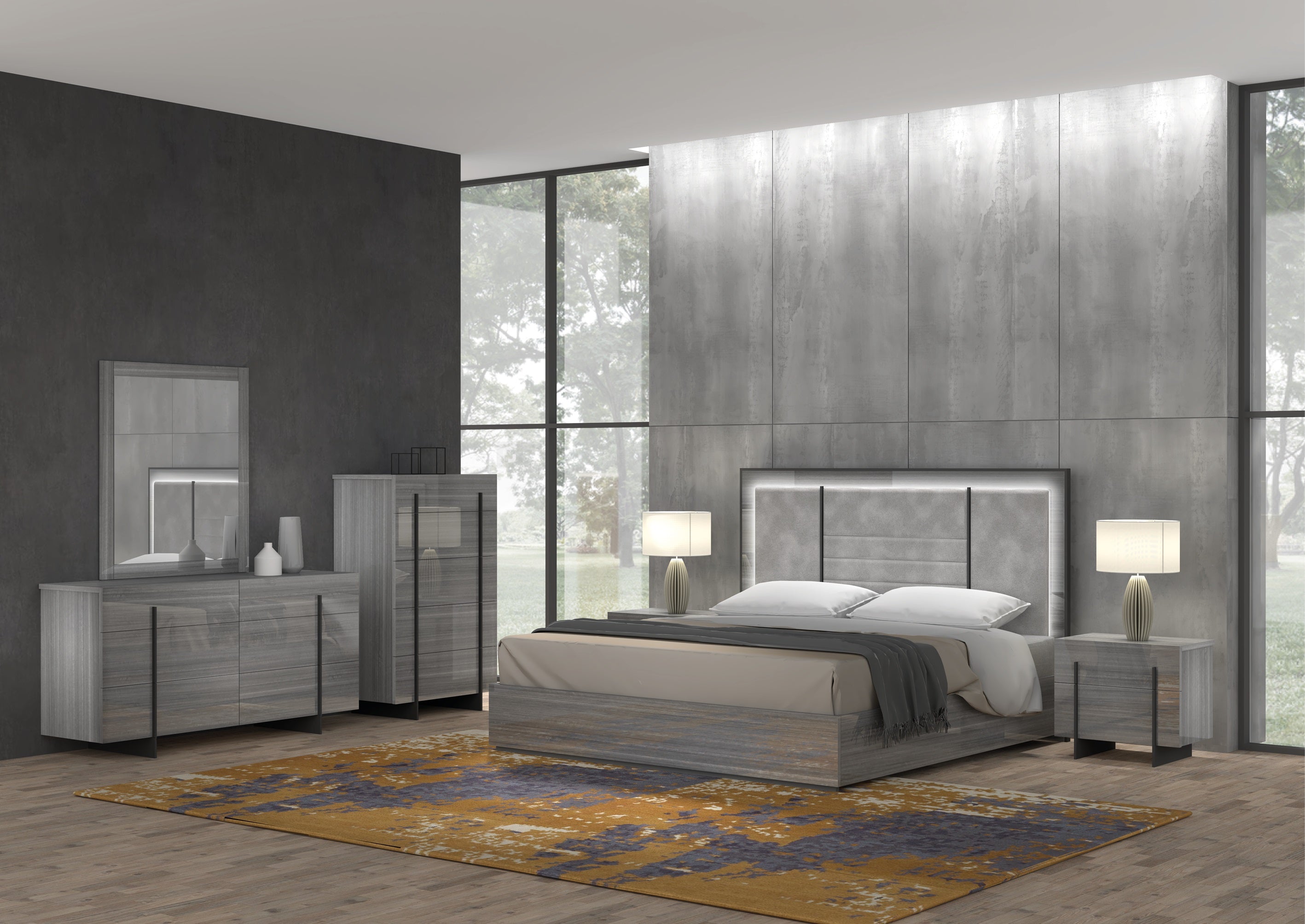 Blade Premium King Bed in Light Moon Grey - view 5