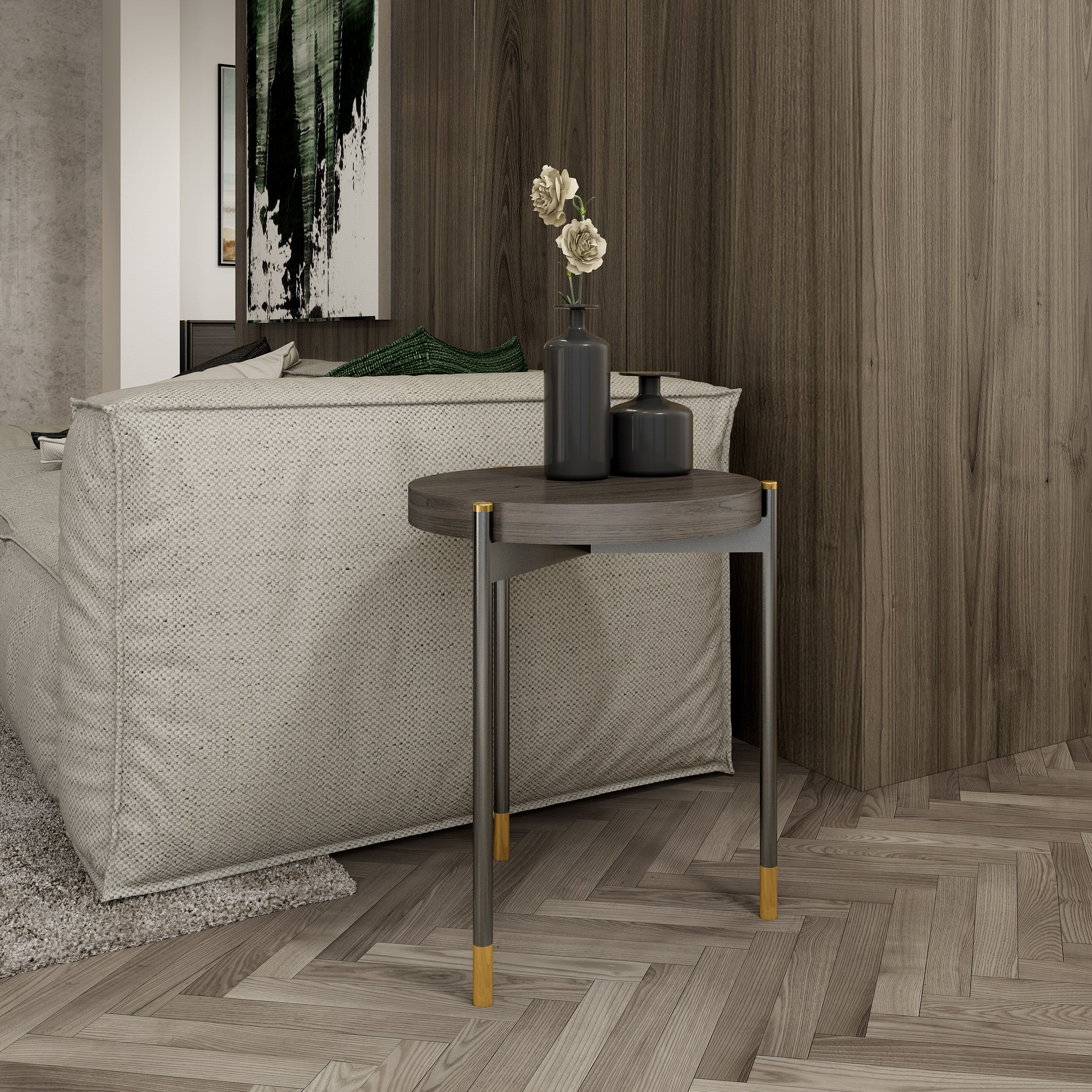 Bosa Brushed-Brass End Table