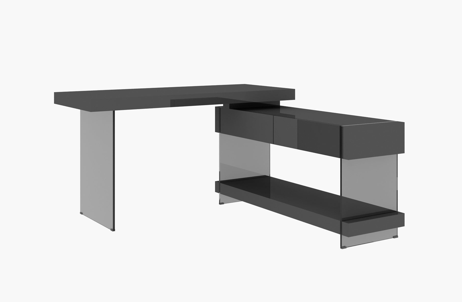Cloud Desk in Grey High Gloss