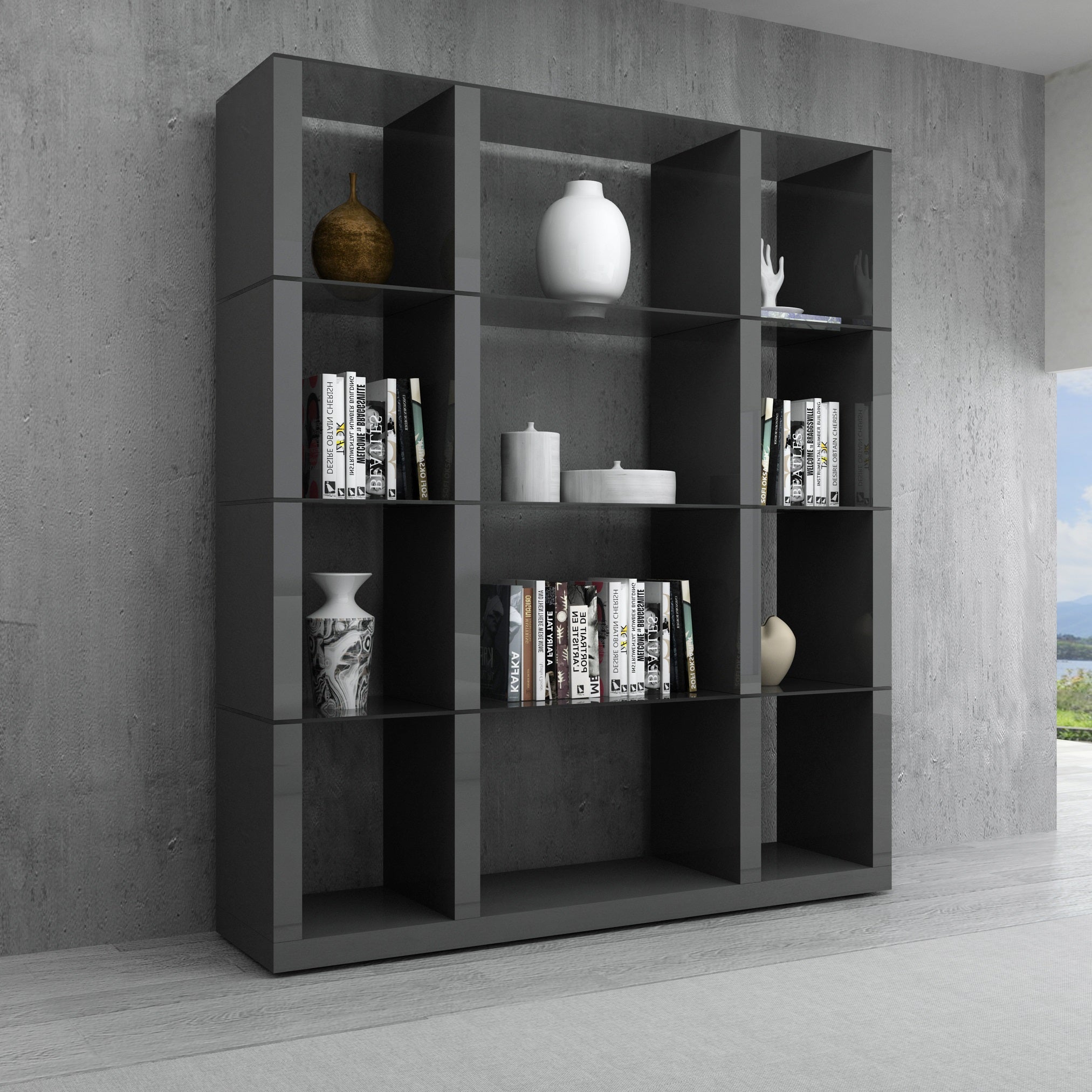Cloud Wall Unit in Grey High Gloss