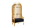 Polished Gold Upholstered Accent Chair