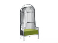 Polished Birdcage Accent Chair with Upholstered Seat