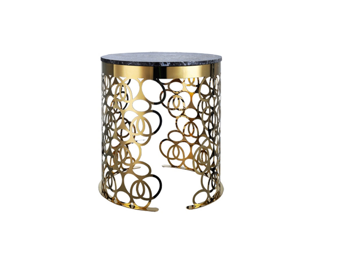 Crapemyrtle Flower End Table with Marble Top