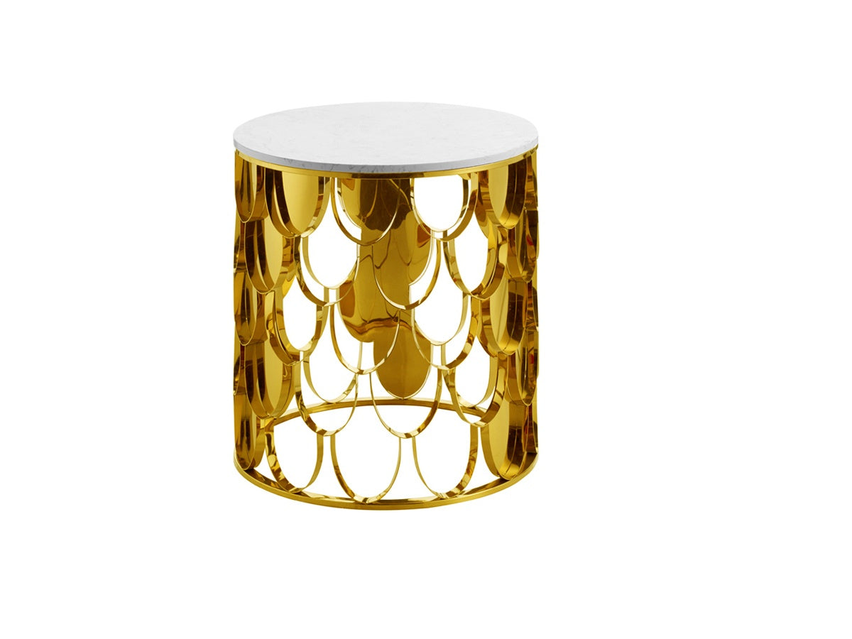 Polished Gold Flower End Table