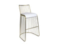 Upholstered Bar Chair with Open Geometric Back