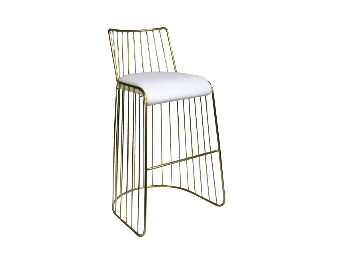 Upholstered Bar Chair with Open Geometric Back