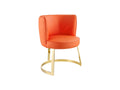 Gold-Tone Leather Dining Chair