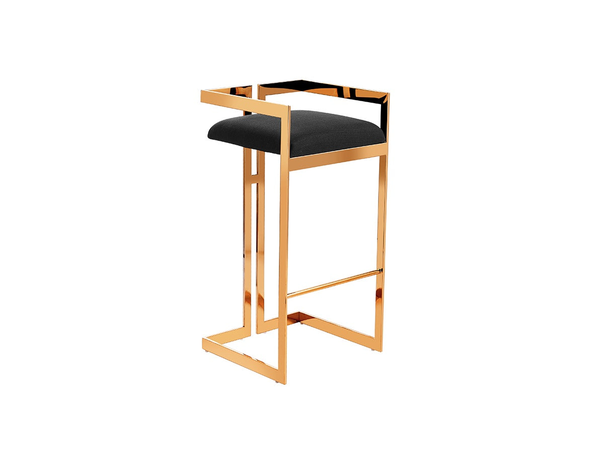 Bar Stool — Black & Gold