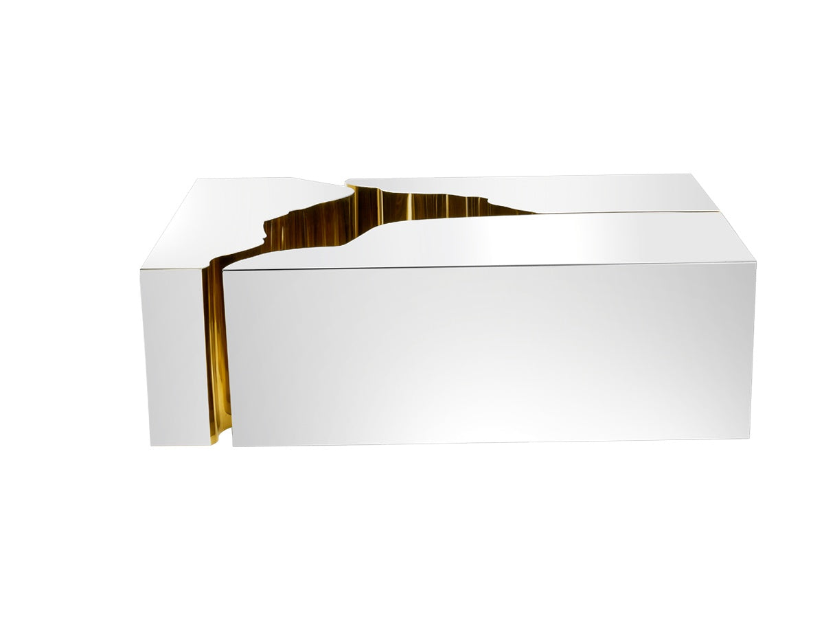 Angel Wing Coffee Table with Polished Gold Base
