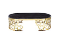Calendula Black Marble Coffee Table with Geometric Gold Base