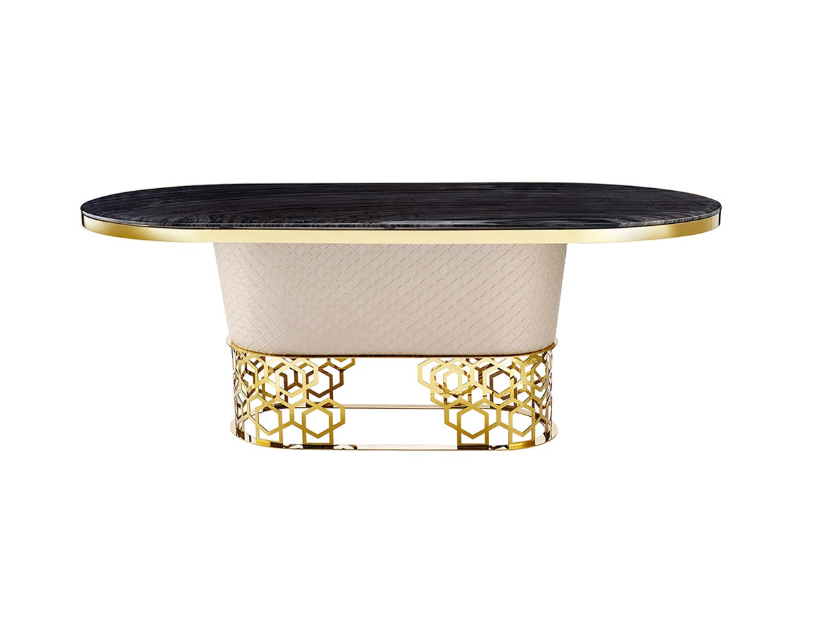 Polished Gold Calendula Dining Table
