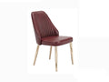 Gold-Tone Leather Dining Chair