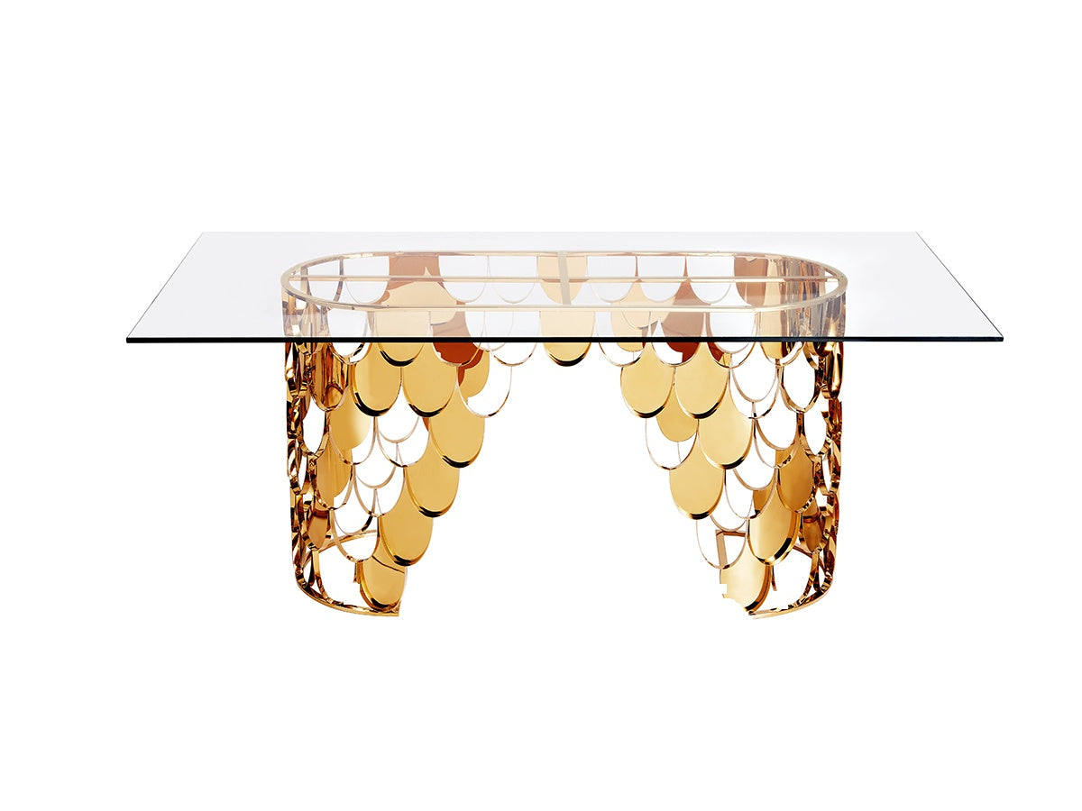 Polished Gold Jasmine Dining Table