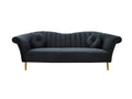 Polished Black and Gold Three-Seater Sofa