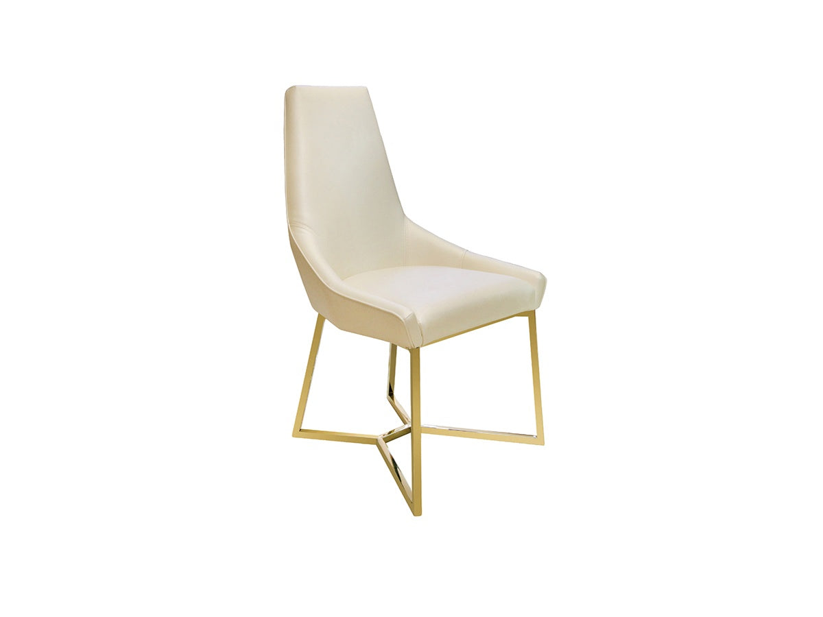 Stainless-Steel Leather Dining Chair