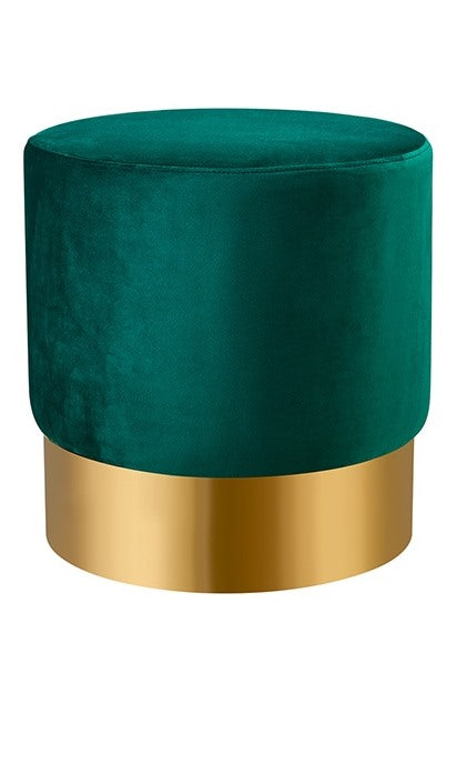 Footstool (Brushed Gold and Green)