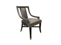 Black and Grey Accent Chair with Gold-Tone Details