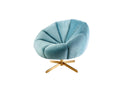 Blue Upholstered Accent Chair with Gold-Tone Base