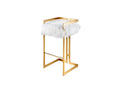 Bar Stool — Polished Gold and White
