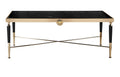 Bamboo Black Marble Coffee Table with Brushed Gold Frame