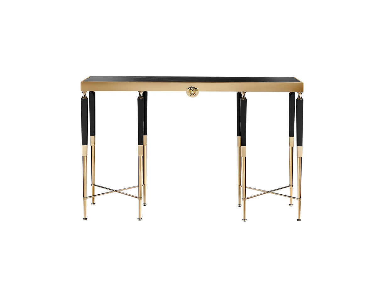 Brushed Gold and Black Phyllostachys Console