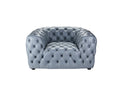 Blue Gypsophila Full-Grain Leather One-Seater Sofa