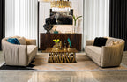 Ecological Leather Two-Piece Three-Seater Sofa Set