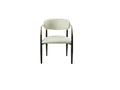 Open-Back Upholstered Dining Chair with Metal Frame