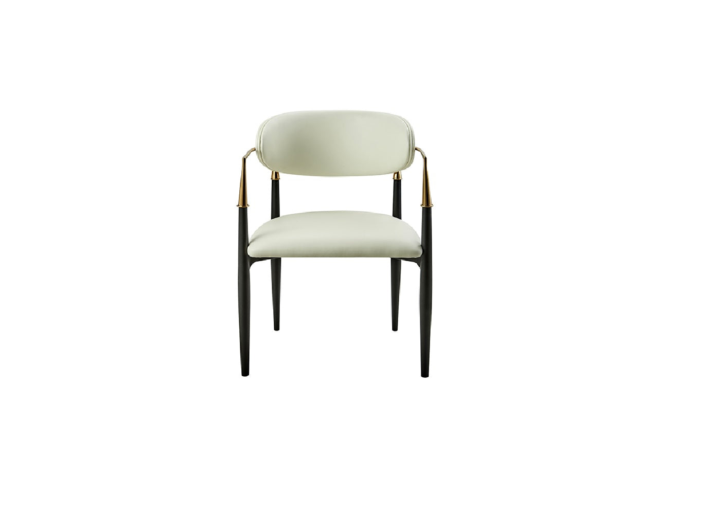Open-Back Upholstered Dining Chair with Metal Frame