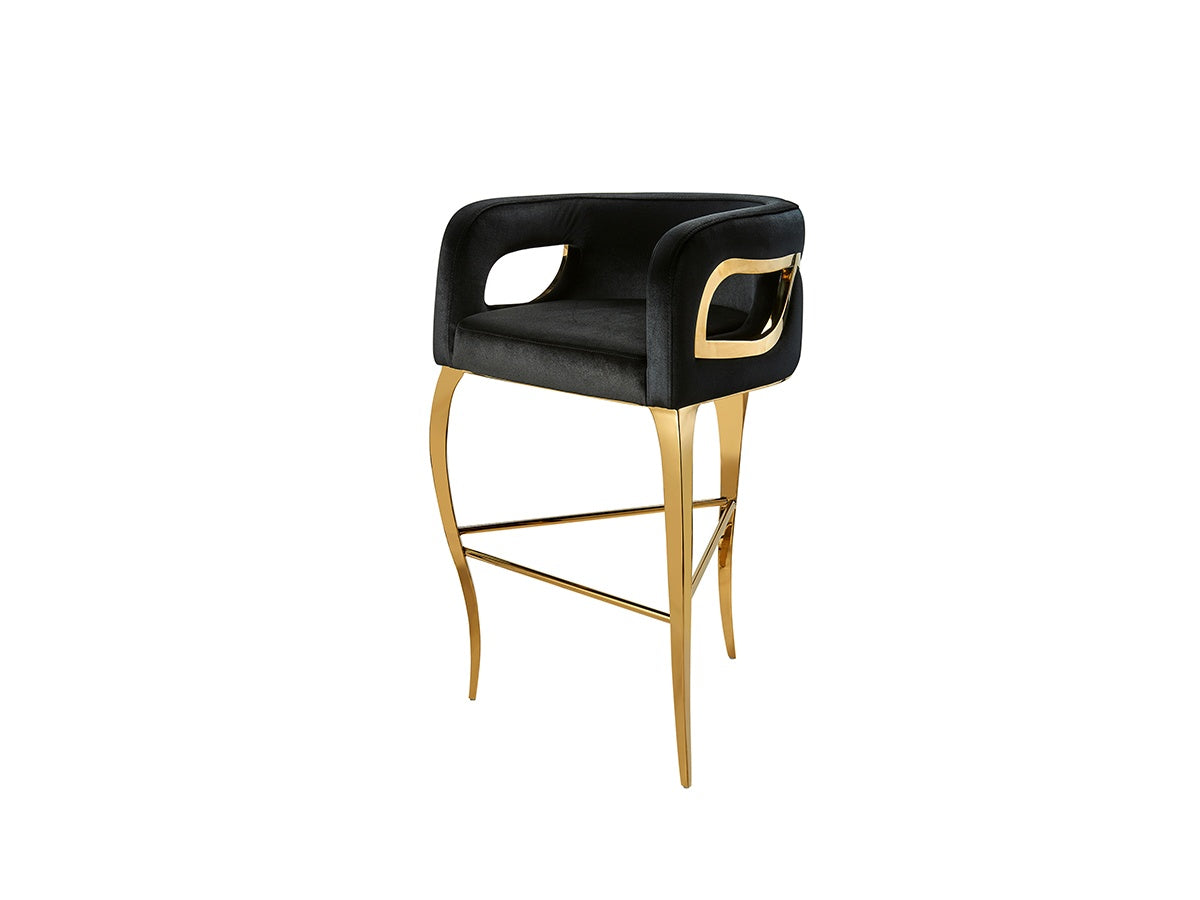 Bar Chair — Black and Gold