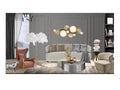 Velvet Sofa, Leather Accent Chair and One-Seater Three-Piece Set