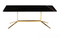 Black Marble Coffee Table with Gold Stainless-Steel Frame