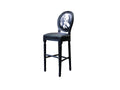 Channel-Tufted Bar Chair with Curved Back