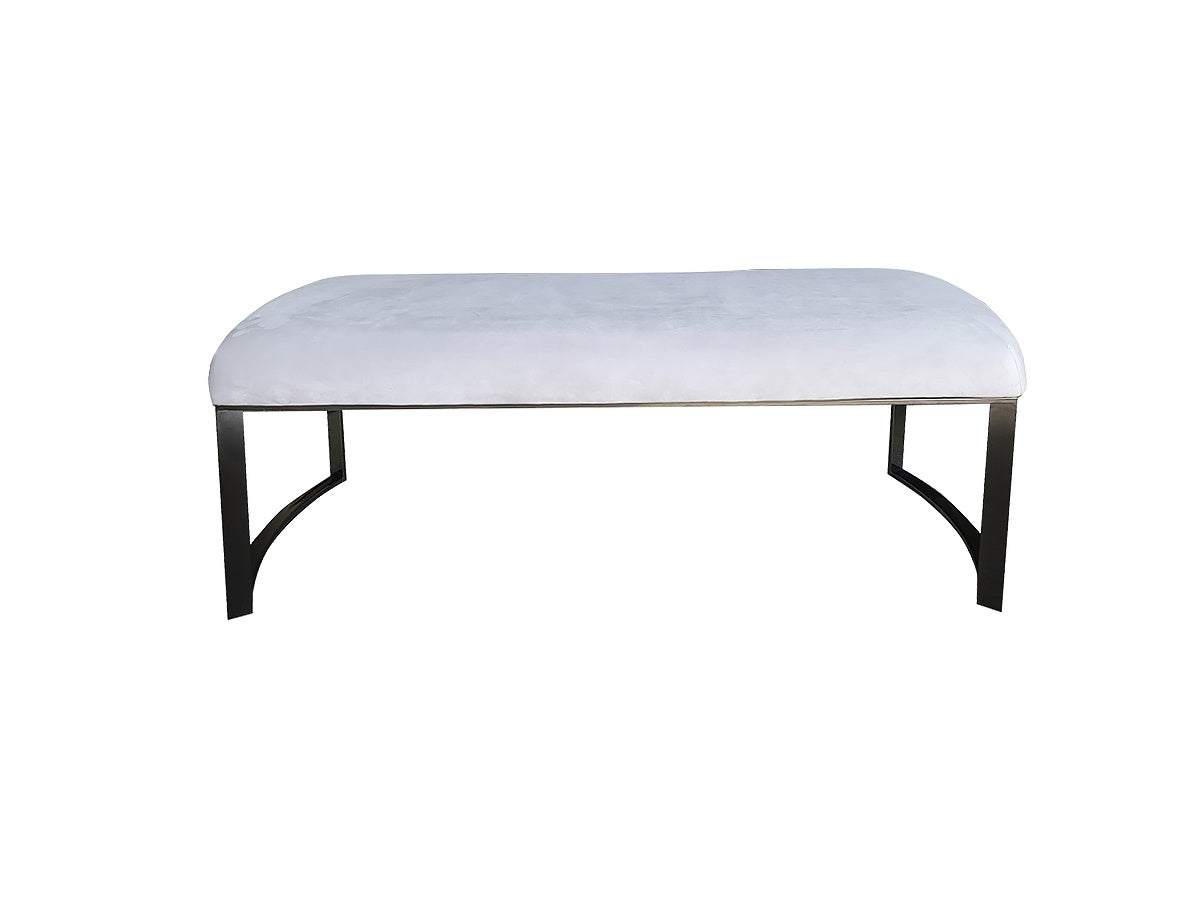 Brushed Black Fabric Bed Bench with Stainless Steel Frame