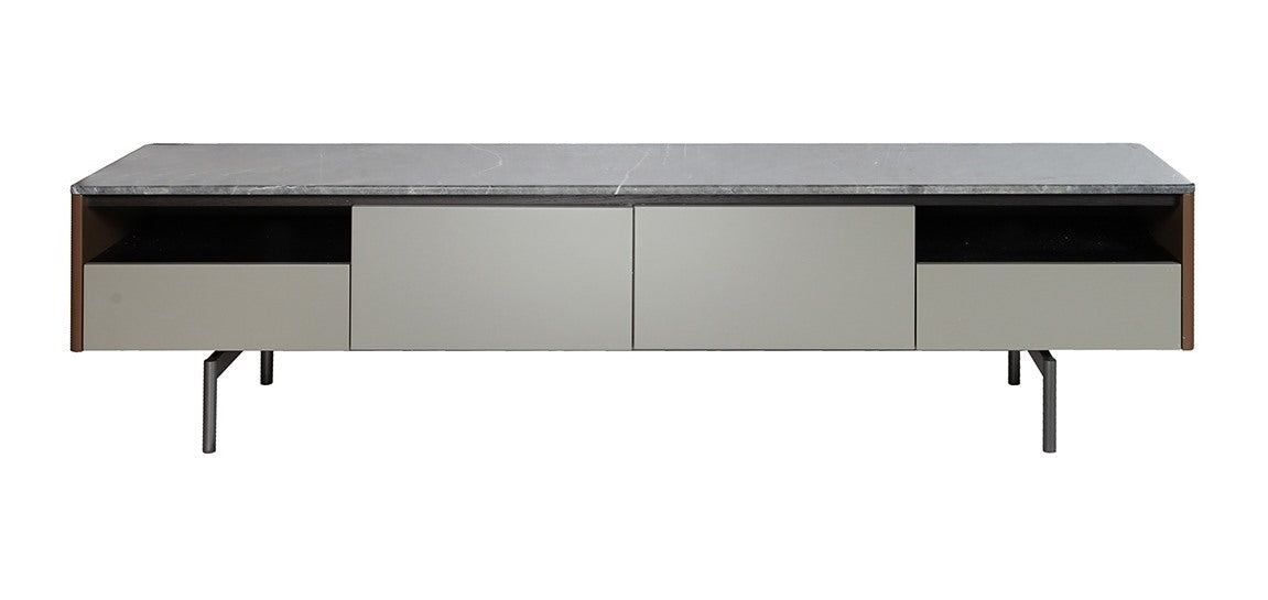 Low-Profile TV Console with Four-Door Storage